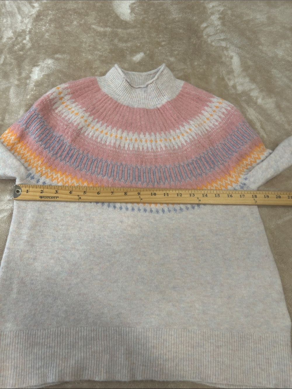J.Crew Fair Isle Merino Wool Alpaca Blend Sweater Womens Small Soft tan multi - Picture 7 of 16